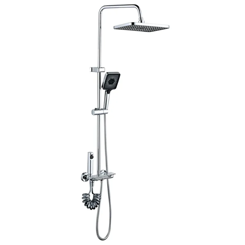 Душевая колонна со смесителем Mixxus Premium MARLIN 009-J с кнопкой переключения, 4 режима (MI6830)