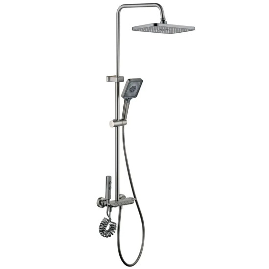 Душевая колонна со смесителем Mixxus Premium MARLIN 009-J GRAPHITE с кнопкой переключения, 4 режима (MI6831)
