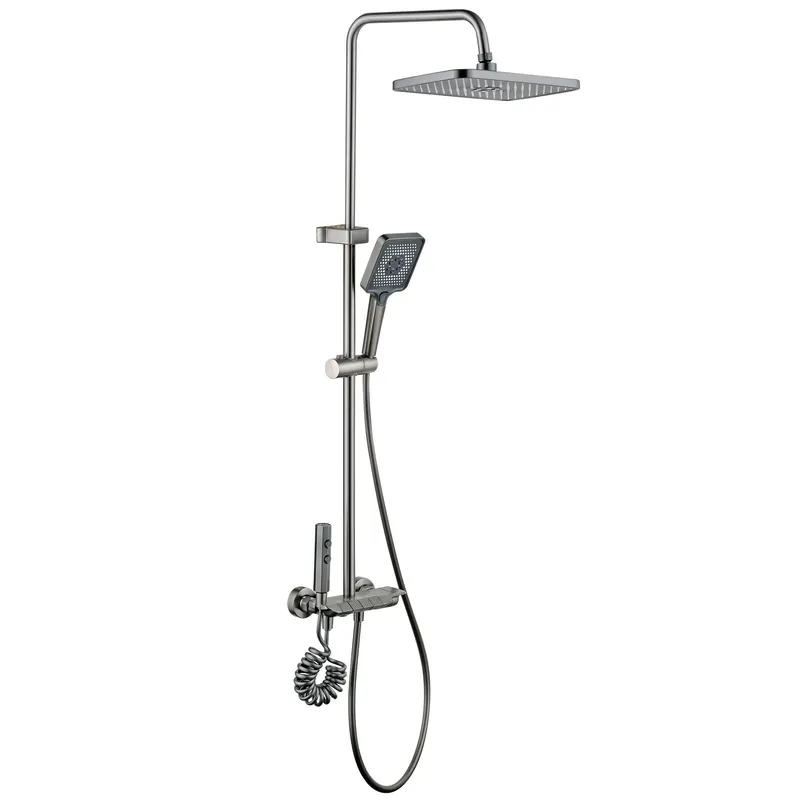 Душевая колонна со смесителем Mixxus Premium MARLIN 009-J GRAPHITE с кнопкой переключения, 4 режима (MI6831)