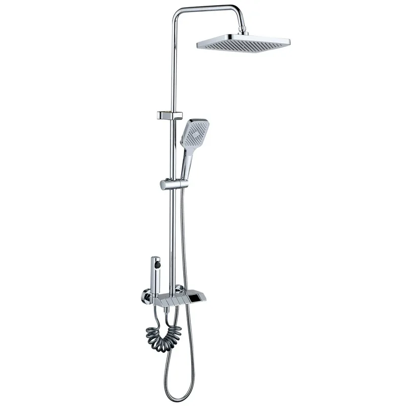 Душевая колонна со смесителем Mixxus Premium NEPTUNE 009-J с кнопкой переключения, 4 режима (MI6832)