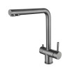 Смеситель для кухни Zerix LUX-021 graphite с выходом для питьевой воды (нерж. сталь) (ZX4871)