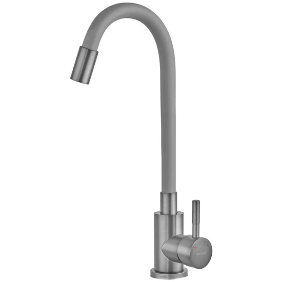 Змішувач для кухні MIXXUS SEO-011 GRAPHITE REFL.GRAY з гнучким виливом із нерж. сталі SUS304 (Колір графіт + вилив сірий) (MI8225)