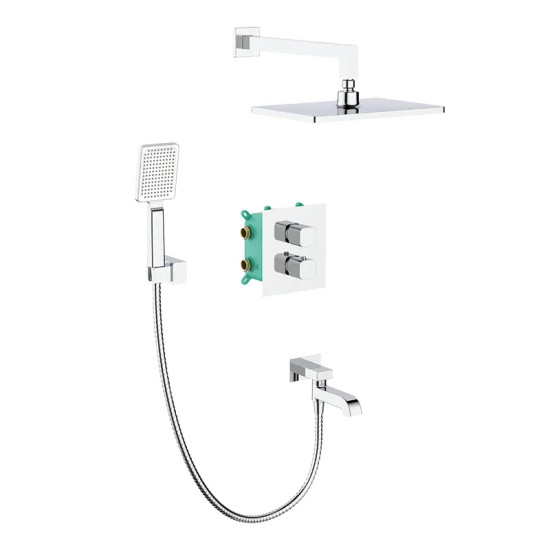 Встраиваемая душевая система с термостатом Koer KB-67011-01 (Цвет хром) (KR4726)