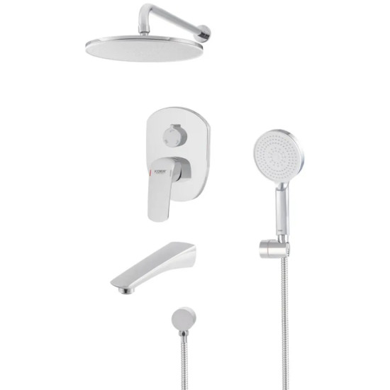 Встраиваемая душевая система со смесителем Koer KB-64008-01 (Цвет хром) (KR3476)