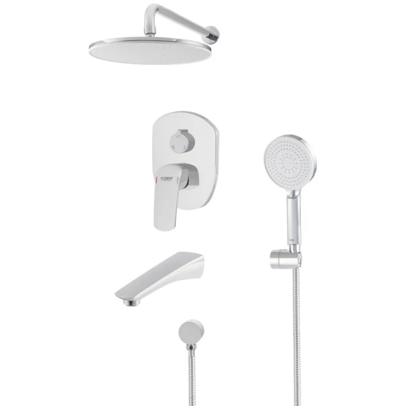 Вбудована душова система із змішувачем Koer KB-64008-01 (Колір хром) (KR3476)