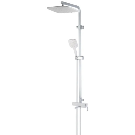 Душевая колонна со смесителем KOER KB-56009-04 3 функции (Цвет хром+белый) (KR5987)