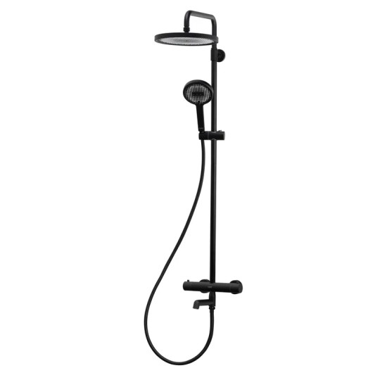 Душевая колонна с термостатическим смесителем Koer KB-57029-05 3 функции, цвет черный (KR5491)