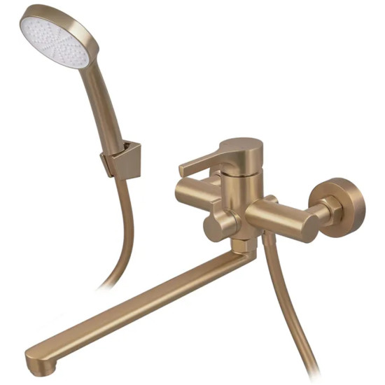 Змішувач для ванни ZERIX REX-006 (EURO) BRUSHED GOLD з нерж. сталі (Колір матове золото) (ZX6119)