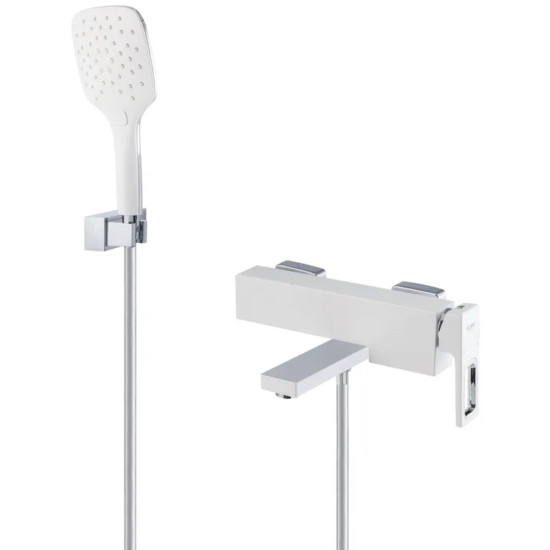 Смеситель для ванны с коротким изливом KOER KB-41009-04 (Цвет хром+белый) (KR5985)