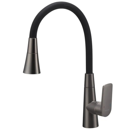 Смеситель для кухни Mixxus Premium Matis 011-T (NUT) Graphite Refl.Black (Цвет граф.+сил.излив черный) (MI8268)