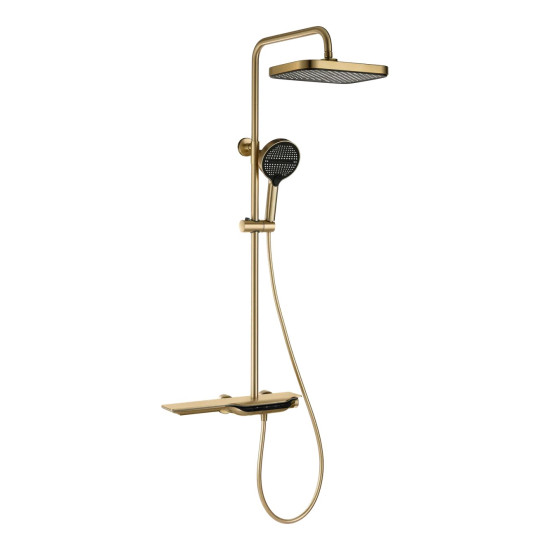 Душевая колонна с термостатическим смесителем Mixxus Premium SPACE-009-J Brushed gold, 3 режима (MI6541)