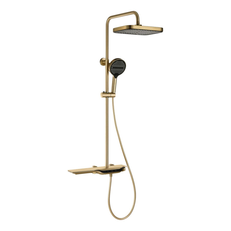 Душевая колонна с термостатическим смесителем Mixxus Premium SPACE-009-J Brushed gold, 3 режима (MI6541)