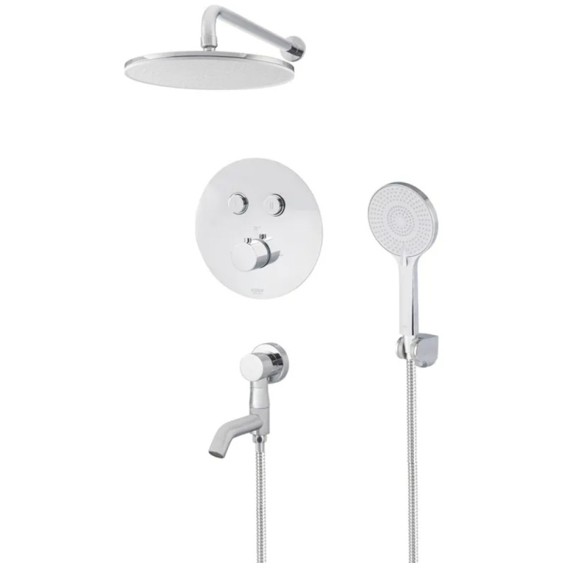 Вбудована душова система з термостатом Koer KB-67012-01 (Колір хром) (KR4728)
