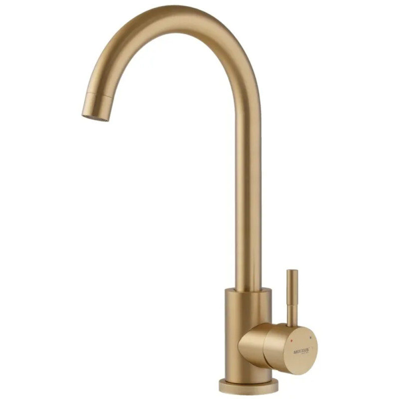 Змішувач для кухні MIXXUS SUS-011 BRUSHED GOLD з нерж. сталі SUS304 (Колір матове золото) (MI8435)