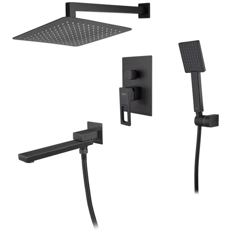 Встраиваемая душевая система со смесителем Koer KB-66009-05 (Цвет черный) (KR3509)