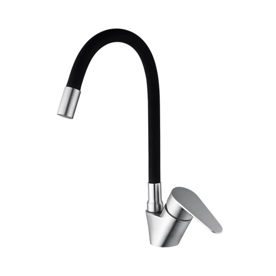 Смеситель для кухни Mixxus NEO-011 REFL.Black с силиконовым изливом (MI6558)