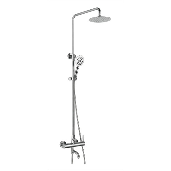 Душевая колонна со смесителем Zerix SUS-008-J из нерж. стали SUS304 (ZX5612)