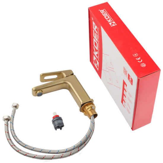 Змішувач для умивальника KOER KB-10031-12 (Колір матового золота) (KR5973)