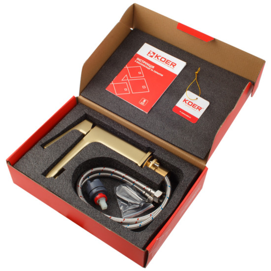 Змішувач для умивальника KOER KB-10031-12 (Колір матового золота) (KR5973)
