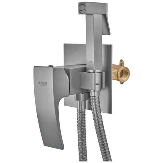 Смеситель для гигиенического душа Koer KB-23007-07 (Цвет графит) (KR5163)