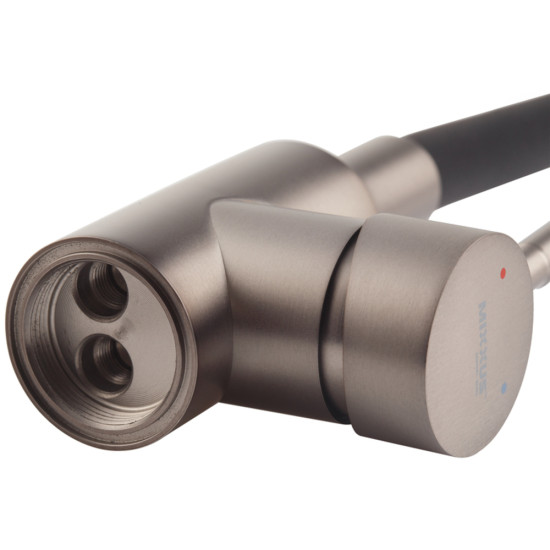 Змішувач для кухні з нерж. сталі SUS304 MIXXUS SEO-011-T GRAPHITE REFL.BLACK (Колір графіт + силік. вилив чорний) (MI8434)