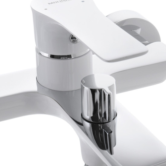 Смеситель для ванны с коротким изливом Mixxus Premium Eva 009 Euro Белый (MI5811)