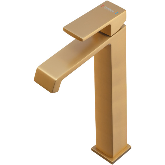 Змішувач для умивальника Haiba GAUDI 001 (HIGH) BRUSHED GOLD (HB9597)