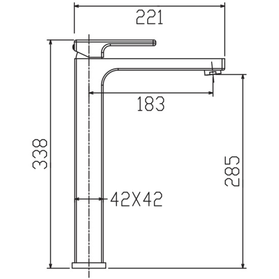 Змішувач для умивальника високий KOER KB-11009-07 (Колір графіт) (KR5978)