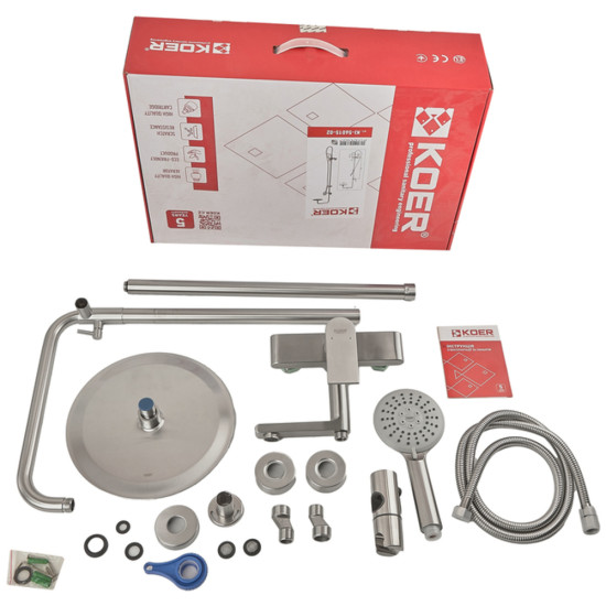 Душевая колонна со смесителем Koer KI-56015-02 (из нерж. стали) (Цвет нерж) (KR4784)
