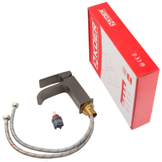 Смеситель для умывальника KOER KB-10037-07 (Цвет графит) (KR5999)
