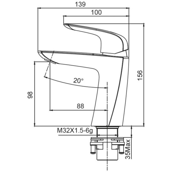 Змішувач для умивальника Koer KB-10008-05 (Колір чорний) (KR3471)