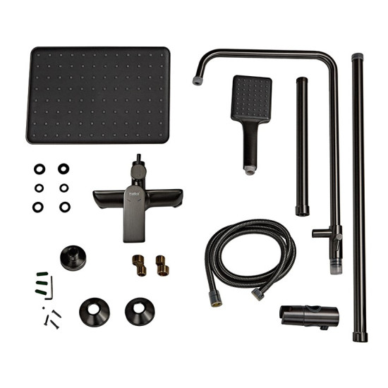 Душевая колонна со смесителем и удлинителем в комплекте Haiba Alex 003-J Graphite (HB3996)
