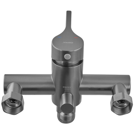 Змішувач для ванни ZERIX REX-006 (EURO) GRAPHITE з нерж. сталі (Колір графіт) (ZX6120)