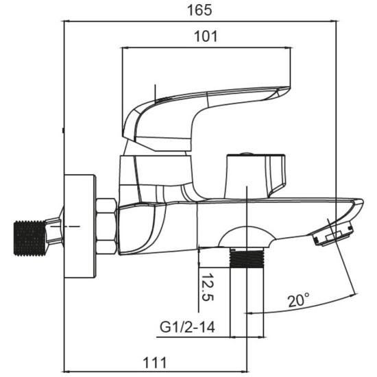 Смеситель для ванны с коротким изливом Koer KB-40008-05 (Цвет черный) (KR3473)