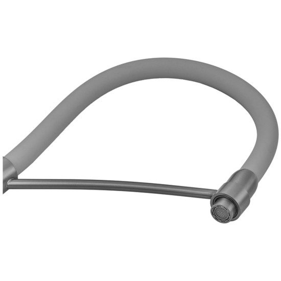 Змішувач для кухні ZERIX FUL-017 GRAPHITE REFL.GRAY з силіконовим зливом, з нерж.сталі SUS304 (колір графіт, сірий вилив) (ZX5996)