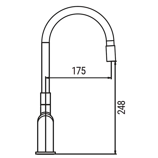 Смеситель для кухни Koer KB-70029-07 Цвет графит (KR5500)
