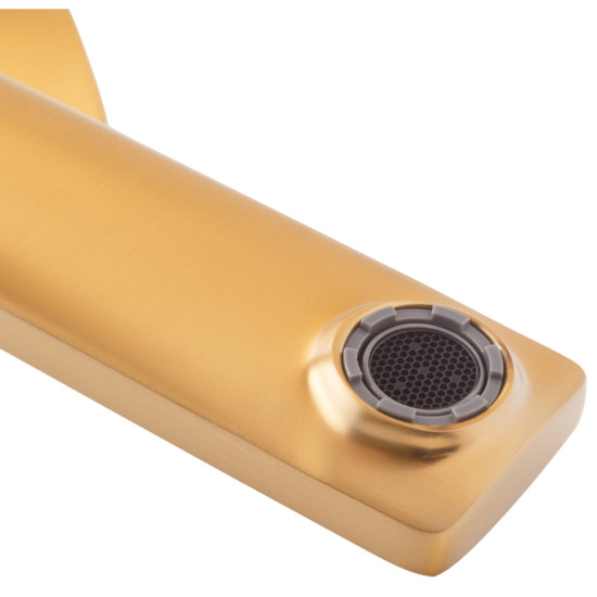 Смеситель для умывальника высокий Haiba KUBUS 001 (HIGH) BRUSHED GOLD (HB9623)