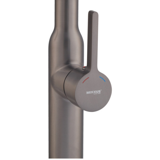 Змішувач для кухні MIXXUS PREMIUM PULL 017 GRAPHITE REFL.BLACK (Колір графіт + силік. вилив чорний) (MI8278)