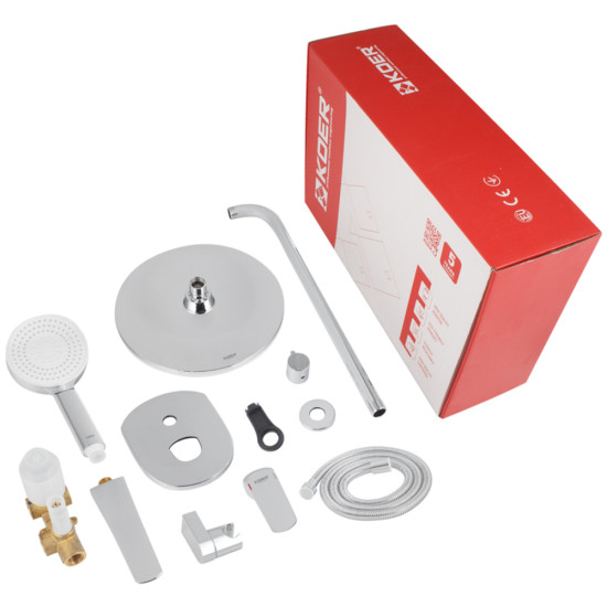 Встраиваемая душевая система со смесителем Koer KB-64008-01 (Цвет хром) (KR3476)