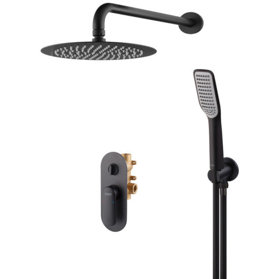 Душова система вбудована KOER KB-62028-05, 2 функції (Колір чорний) (KR6009)