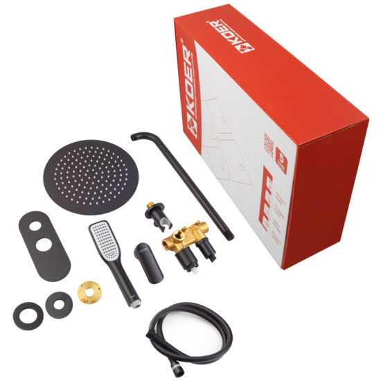 Душова система вбудована KOER KB-62028-05, 2 функції (Колір чорний) (KR6009)