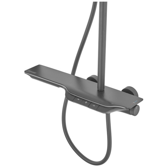 Душова колона MIXXUS PREMIUM SPACE-009-J BLACK із термостат. змішувачем із кноп. перемикання. 3 режими (Колір чорний) (MI7011)