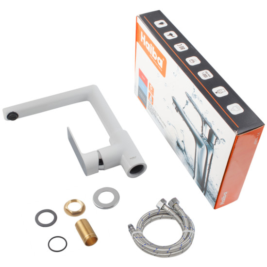 Змішувач для кухні HAIBA ALEX 018 WHITE-CHROME (HB9569)