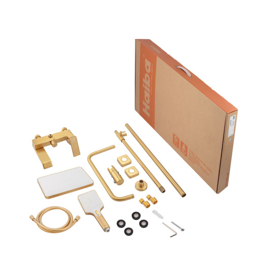 Душевая колонна со смесителем HAIBA GAUDI 009-J BRUSHED GOLD (HB9584)