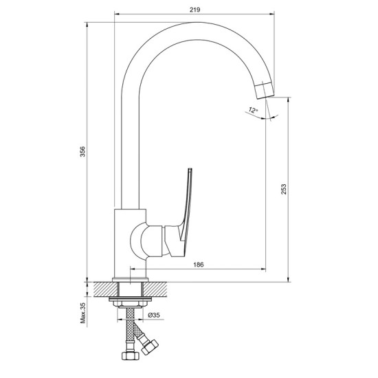 Смеситель для кухни Haiba Troya 017 Nut (HB9662)