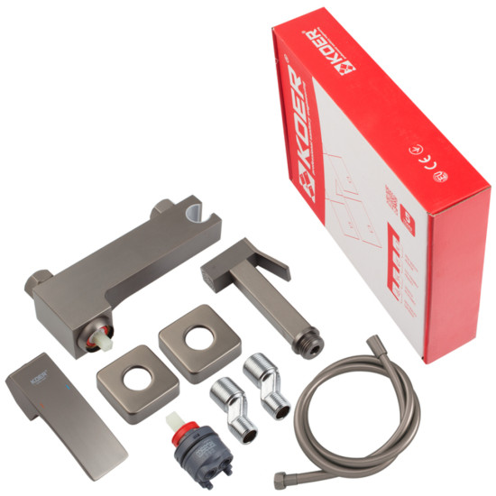 Смеситель для гигиенического душа Koer KB-24037-07 (Цвет графит) (KR6006)