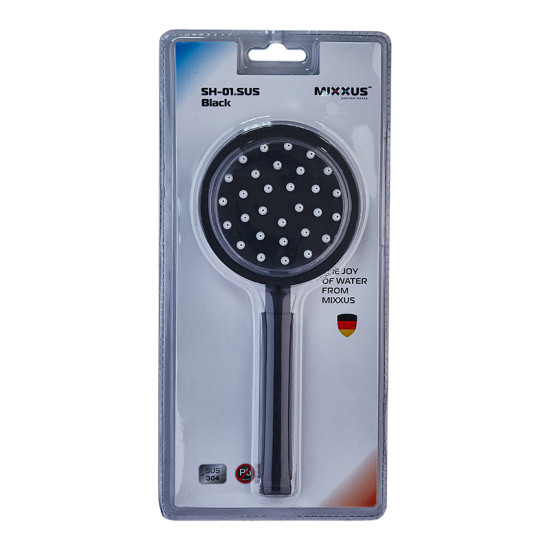 Лейка для душа Mixxus SH-01.SUS Black из нерж. стали (MI6119)