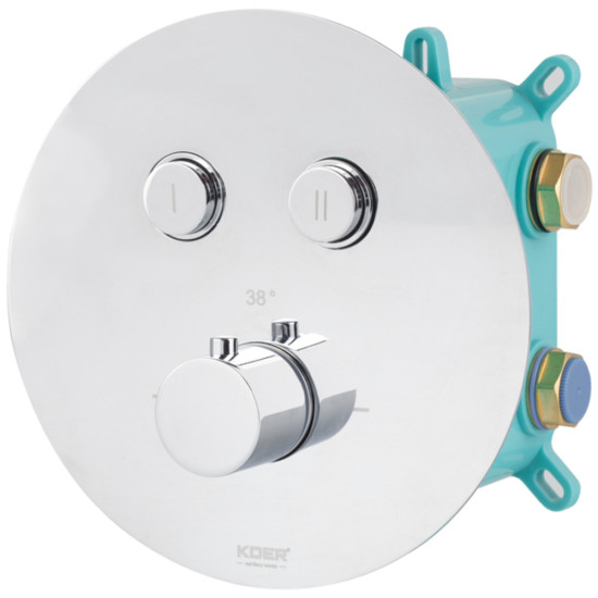 Вбудована душова система з термостатом Koer KB-67012-01 (Колір хром) (KR4728)
