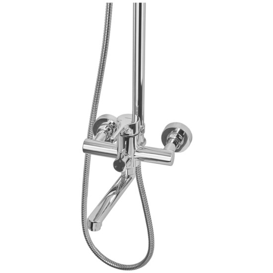 Душова колона із змішувачем ZERIX REX-009-J CHROME із нерж. сталі (Колір хром) (ZX6124)