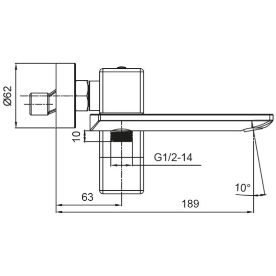 Смеситель для ванны с коротким изливом Koer KB-41010-01 (Цвет хром) (KR3484)